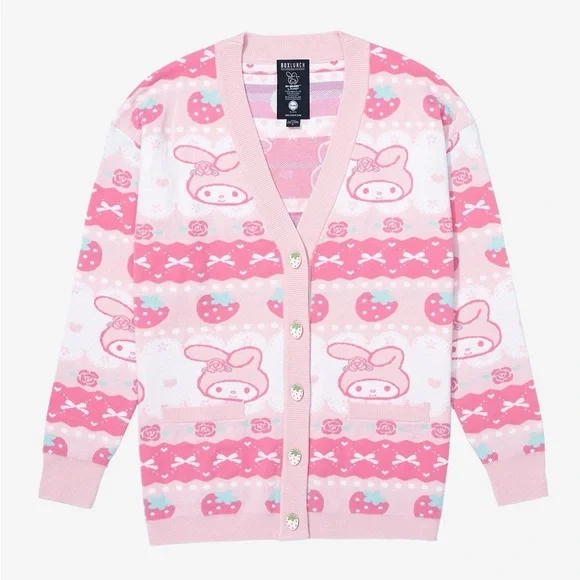 Sanrio My Melody Strawberry Patterned Cardigan - size M - Picture 1 of 6
